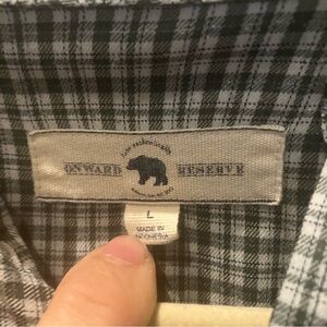 Men’s Onward Reserve Green Plaid Flannel Button-Down Long Sleeve Shirt (L)